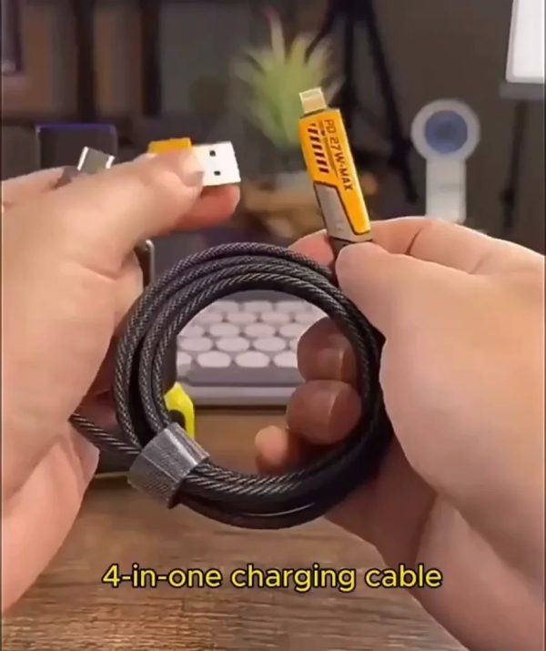 4 In 1 Fast Charging & Data Cable Pack Of 2