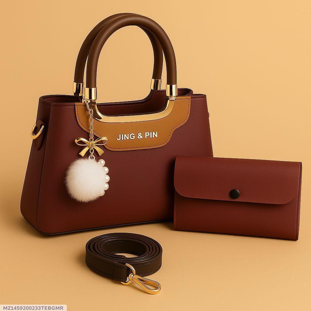 Stylish Girl's Hand Bag Set - 2 Pcs Rexine in Vibrant Colors