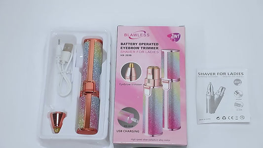2 In 1 Electric Eyebrow Trimmer & Shaver – Rechargeable, Painless Hair Removal For Women